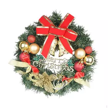 Рождественский венок на дверь, веселый знак, наружный зимний фон, искусственное Рождество 30cm