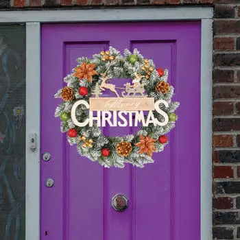 Рождественский венок на входную дверь 19,69 дюймов Реалистичное рождественское украшение на День благодарения