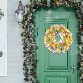 Рождественский венок на входную дверь, рождественский венок, искусственный рождественский венок для вечеринки, зимнее украшение