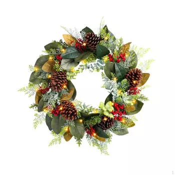 Рождественский венок настенное украшение 45 см для входной двери домашний декор подарок искусственный