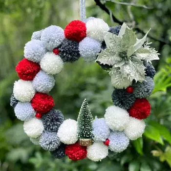 Рождественский венок настенное украшение для входной двери 30 см декоративные подарки на открытом воздухе искусственные