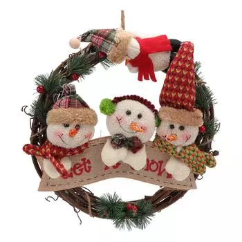 Рождественский венок Неувядающий Прочный Радостный Вибрации Богатые Яркие Цвета Виноградная Лоза Венок для Двери Окна