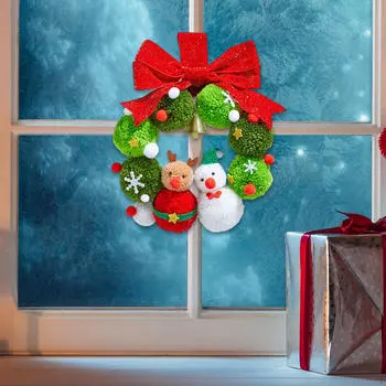 Рождественский венок, плетеный комплект, рождественская гирлянда для балкона, дома, улицы, фермы