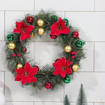 Рождественский венок, подвесное украшение, зимние искусственные рождественские украшения для