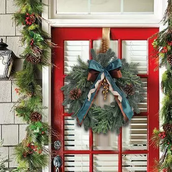 Рождественский венок Подвесной искусственный Креативный фестиваль Зелень Листья Украшения