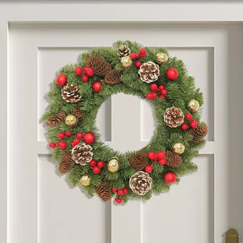 Рождественский венок Праздничная искусственная входная дверь Зима для стены Свадьба