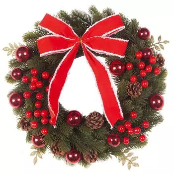 Рождественский венок Рождественское украшение Подвесное украшение на дверь Подвеска Рождественский реквизит для окна Украшение 35cm non-luminous