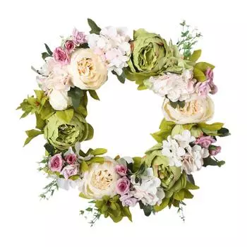 Рождественский венок ручной работы пионовый венок искусственная весенняя гирлянда венок для двери стены свадьба