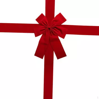 Рождественский венок с бантом на дверь, красная рождественская лента спереди для декоративного оформления