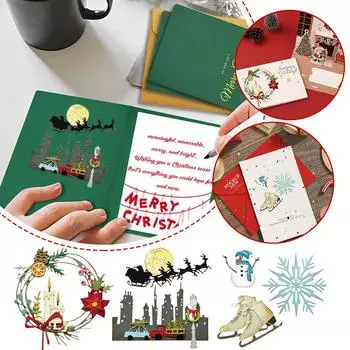 Рождественский венок штампы для изготовления открыток своими руками скрапбукинг Рождество Рождественская пуансеттия вырезание листьев Cand W7V6 C-1pcs