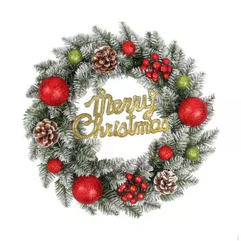 Рождественский венок, украшение 12 Цветочный орнамент Настенная гирлянда Венок на входную дверь