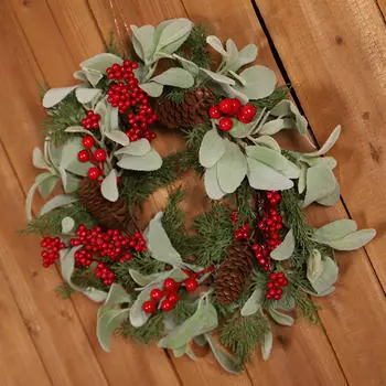 Рождественский венок, украшение ручной работы, искусственное для стены, гостиной, дома