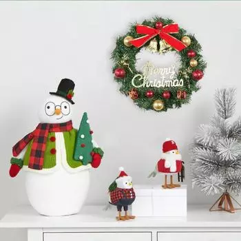 Рождественский венок Украшения для двери Подвесные украшения для двери Рождественские украшения Рождественский венок Украшения для венок onesize