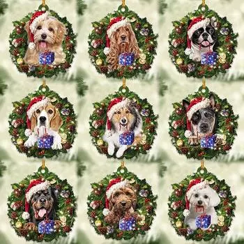 Рождественский венок, украшения для сумки, автомобиля, акриловый самолет, фестиваль домашних собак, товары для вечеринок