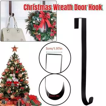 Рождественский венок, вешалка, регулируемый крючок для украшения венка, цветочная вешалка для венка, венок, дверная вешалка для рождественского пасхального венка 1Pcs чёрный