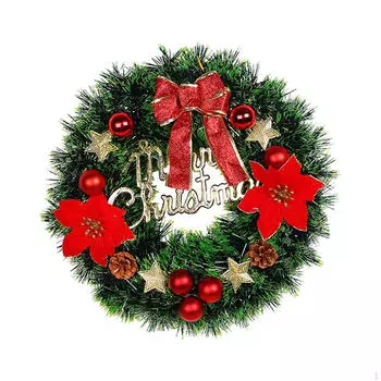 Рождественский венок Зимний изысканный реквизит Украшение Искусственная входная дверь