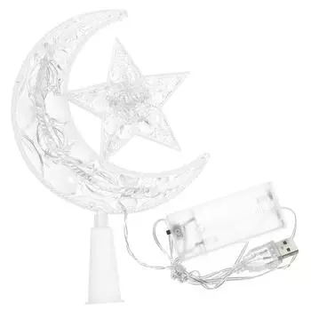 Рождественский верхушка для елки, пластиковая звезда, рождественские светящиеся украшения для вечеринок, верхушка для елки