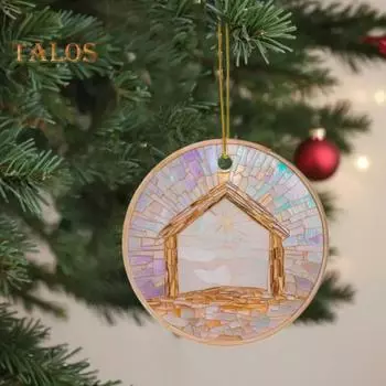 Рождественский вертеп, акриловый христианский кулон, религиозный рождественский елочный подвесной орнамент для праздничного украшения A