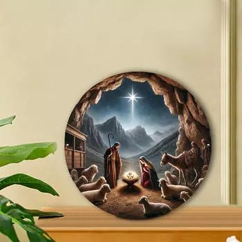 Рождественский вертеп, круглая скульптура для дома и офиса