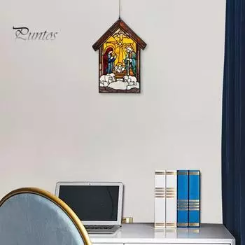 Рождественский вертеп, ловец солнца, рождественский вертеп, украшение, религиозный подвесной светильник для окна, ловец солнца для рождественской елки, балкона 6 cm A