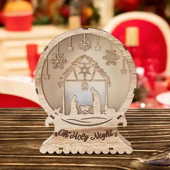 Рождественский вертеп, свет, рождественский декор, украшение для офисного стола No house pattern