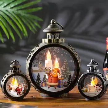 Рождественский винтажный ночник на батарейках светодиодный фонарь-свеча загорается Small Snowman белый