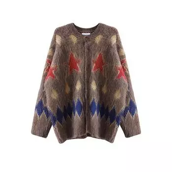 Рождественский винтажный свитер с круглым вырезом для мужчин, свободный повседневный вязаный кардиган Harajuku High Street на осень-зиму M