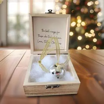 Рождественский волшебный колокольчик веры Yousheng, винтажный железный колокольчик, украшение, рождественский сувенирный колокольчик в деревянной коробке для украшения домашних вечеринок на елке B