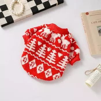 Рождественский вязаный свитер для домашних животных, одежда для собак на осень/зиму, теплая универсальная одежда для кошек, одежда для двух ножек, товары для животных S