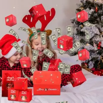 Рождественский взрыв подарочной коробки для денег складная прыгающая подарочная коробка DIY денежный взрыв сюрприз подарочный держатель на день рождения годовщина Валентина предложение C 6pcs