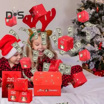 Рождественский взрыв подарочной коробки для денег складная прыгающая подарочная коробка DIY денежный взрыв сюрприз подарочный держатель на день рождения годовщина Валентина предложение C 6pcs