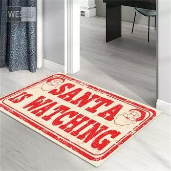 Рождественский забавный коврик для дома, коврик для ванной с Санта-Клаусом, мягкий нескользящий кухонный коврик из пены с эффектом памяти 40x60cm