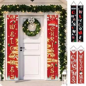 Рождественский занавес, украшение для двери, подвесная картина, украшение в виде флага One Size красный