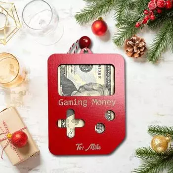 Рождественский зажим для денег, подвесное деревянное украшение с держателем для денег, многоцелевой праздничный декор D