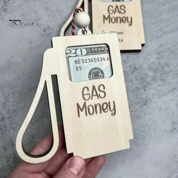 Рождественский зажим для денег, подвесное деревянное украшение с держателем для денег, многоцелевой праздничный декор для рождественской елки, денежный сюрприз для детей A