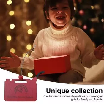 Рождественский зажим для денег, подвесное деревянное украшение с держателем для денег, многоцелевой праздничный декор для рождественской елки, денежный сюрприз для детей B