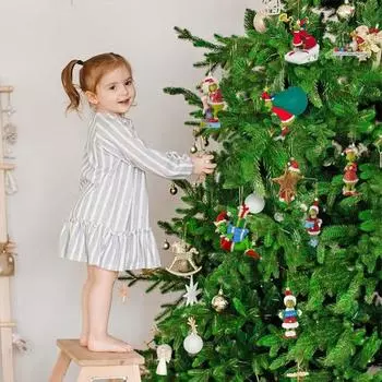 Рождественский зеленый эльф, подвесное украшение, 3D шапка Санты, зеленоволосый эльф, домашний офис, рождественская елка, настенное подвесное украшение, подвеска