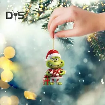 Рождественский зеленый эльф подвесное украшение Санта-Клаус зеленоволосый эльф акриловая домашняя офисная рождественская елка настенное подвесное украшение на окно B