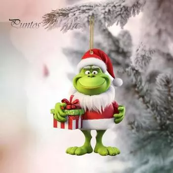 Рождественский зеленый эльф подвесное украшение Санта-Клаус зеленоволосый эльф акриловая домашняя офисная рождественская елка настенное подвесное украшение на окно B