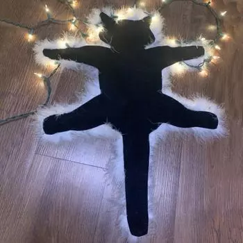 Рождественский жареный ковер с подсветкой, рождественский коврик с гирляндой, милая кошачья ночь Warm light