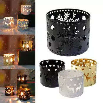 Рождественский железный полый подсвечник, веселые рождественские украшения для дома, украшения для стола Noel Navidad Natal, подарки на Новый год