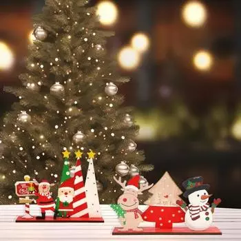 Рождественский знак на стол деревянный снеговик Санта олень елочные украшения веселое рождественское украшение для домашней вечеринки декор своими руками F