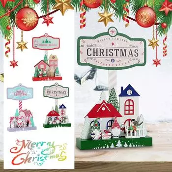 Рождественское деревянное украшение для домашнего стола, Санта, снеговик, лось, гном, праздничное украшение для атмосферы One Size