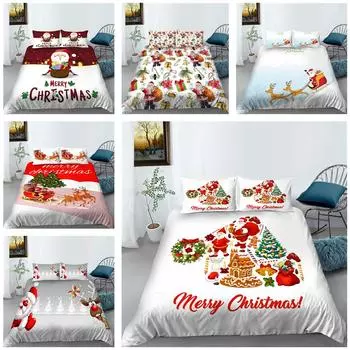 Рождественское домашнее постельное белье, пододеяльник, наволочка, простыня/двойной размер, полный размер 2/3, постельное белье, украшение для дома Baby 100x135cm