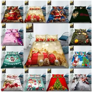 Рождественское домашнее постельное белье Санта-Клаус и подарочное постельное белье наволочка домашний комплект постельного белья AU/EU/US полноразмерная односпальная/двуспальная кровать Baby 100x135cm