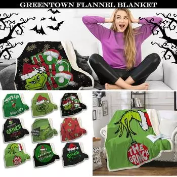 Рождественское фланелевое одеяло, персонализированное покрывало для кровати, одеяло с забавным лицом, цветное одеяло для дивана, кресла, кровати, гостиной, шитье, зимние пожелания компаньона One Size