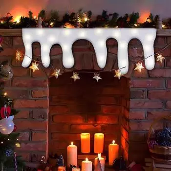 Рождественское искусственное снежное одеяло, сосулька, искусственное снежное одеяло для камина, рулон, пушистое искусственное снежное покрытие для каминной полки для украшения зимнего деревенского камина белый