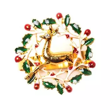 Рождественское кольцо для салфеток из нержавеющей стали, рождественские портативные держатели для бумажных салфеток, украшение для банкета, обеденного стола, украшение для ресторана golden animal