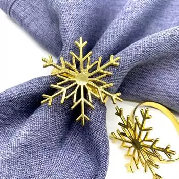Рождественское кольцо для салфеток со снежинкой в отеле, пряжка для салфеток в виде дерева, кольцо для салфеток из серебряного сплава, тканевое кольцо для рта