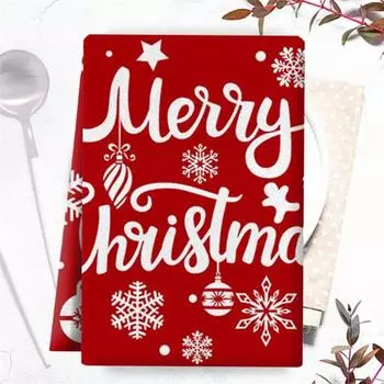 Рождественское кухонное полотенце с рисунком из мультфильма, моющееся, для ресторана, отеля, обеда, банкета, стола, декора, салфетка, кухонная салфетка для мытья посуды, тряпка для мытья посуды в ресторане